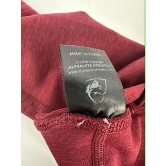 Alphalete Maroon Amplify Compression Leggings Gym Workout Fitness Athleisure - Picture 7 of 10